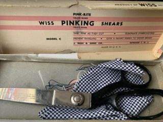 Vintage Wiss Pinking Shears Scissors 1970408 9inch Long Newark N.  J.  Usa
