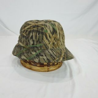 Vintage 80s Duck Camo Hunting Hat Cap Made In Usa Large Ear Flaps