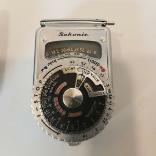 Vintage Sekonic L - 6 Selenium Light Meter In Leather Case Camera Equipment