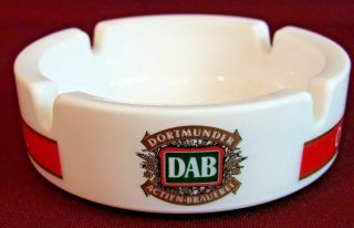 Vintage Glass White Astray Dab Dortmunder German Beer Breweriana