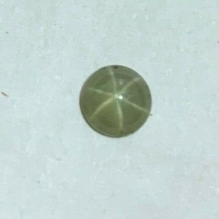 Loose Vintage Linde Brand Round Green Synthetic Star Sapphire Cabochon About 5mm