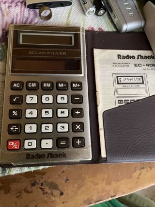 Vintage Radio Shack Solar Powered Calculator Ec - 402