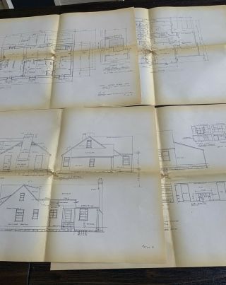 Vintage Ranch House Plans Blueprints 1940s Set Of 4 24” X 18”