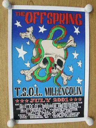 The Offspring July 2001 Concert Poster Tsol Silkscreen