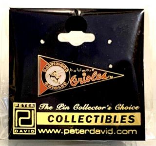 Authentic Vintage Peter David Baltimore Orioles Pennant Lapel Pin Mlb Baseball