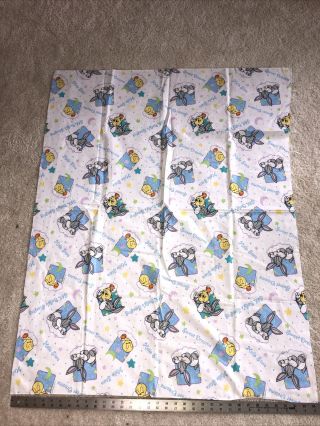 Vintage 1998 Baby Looney Tunes Fabric Bugs Bunny Tweety Bird 1 Yd Nursery Craft
