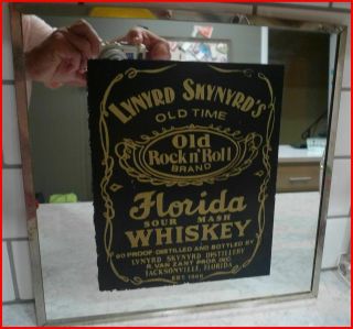 Lynyrd Skynyrd Carnival Glass Mirror Florida Sour Mash Whiskey