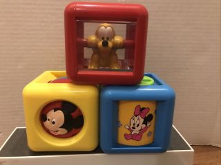 Vintage Baby Toys Disney Mickey Mouse Block Spinning Ball Spinning Pluto