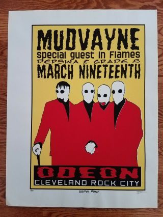 Mudvayne Poster Special Guest In Flames Depswa & Grade 8 S/n Cleveland March 19