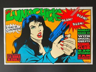 1993 Las Lunachicks Silkscreen Poster Signed & Numbered By Frank Kozik