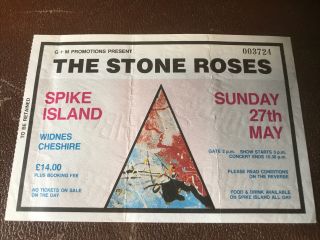 The Stone Roses Spike Island 1990 Ticket Ian Brown Rare