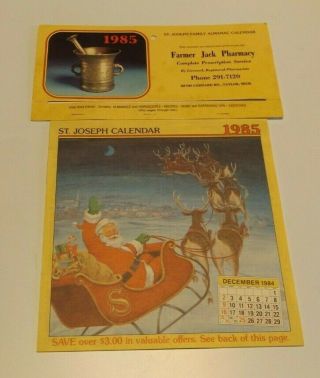 Vintage 1985 Farmer Jack Drug Store St Joseph Wall Calendar,  Taylor,  Mi