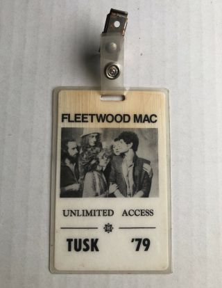 Fleetwood Mac Tusk 1979 Tour Concert Backstage Pass Laminate Buckingham Nicks