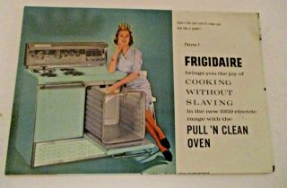 Vintage 1959 Frigidaire Electric Range Appliance Advertising Sales Brochure