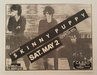 Skinny Puppy Gig Poster Miami Cameo Theater May 2,  1987 Edward Ka - Spel Industrial