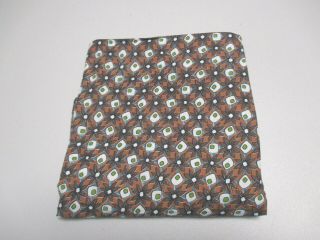 Vintage Cotton Fabric Mid Century Modern Brown Olive Green Floral Print 1,  Yards