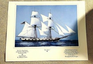 The Us Brig Niagara Tallship 1990 Vintage 22x17 Print - Erie,  Pa Melbourne Smith