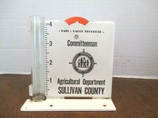 Vintage Metal Rain Gauge Recorder - Agricultural Department Sullivan County Ny