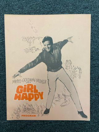 Elvis Presley " Girl Happy " 1965 Movie Theater Program Rare