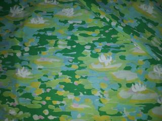Vintage Lady Pepperell Green Pink Blue Lilly Pad (2) Pillowcases Muslin