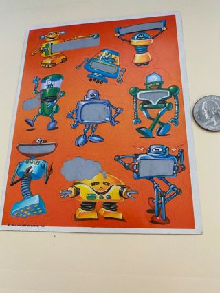 Vintage 1980s Rub Off Robot Sticker Sheet