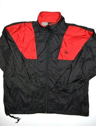 Vintage Usa Olympic Windbreaker Jacket Size Xl Black Red Nylon Jcpenney Retro