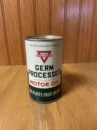 Vintage Conoco Germ Pressed Paraffin Motor Oil Can Bank