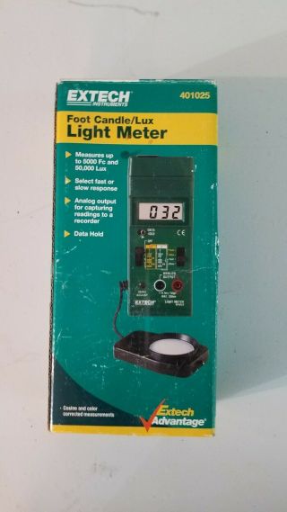 Vtg Extech 401025 Foot Candle/lux Light Meter Analog Output & Fast/slow