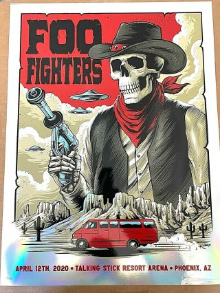 The Foo Fighters Phoenix Az 2020 Rainbow Foil Screen Print Poster /20