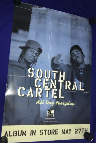 Vintage 1997 South Central Cartel All Day Everyday Promo Poster Rap 24x36in