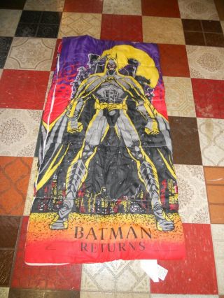 Vintage Ero Batman Returns Double Sided Sleeping Bag Blanket Dc Comics Rare 1992