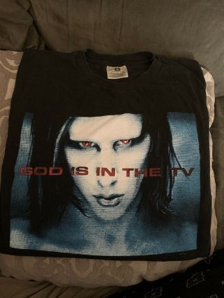 Vintage Marilyn Manson Shirt Xl God Is In The Tv