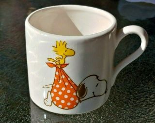 Vintage Peanuts Snoopy & Woodstock Mini Ceramic Cup Japan