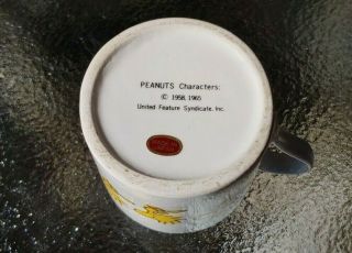 Vintage Peanuts Snoopy & Woodstock Mini Ceramic Cup Japan 3