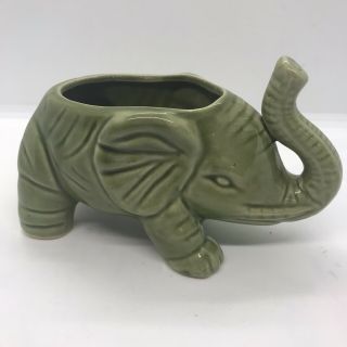 Vintage Lucky Ceramic Elephant With Trunk Up Planter 3.  5 " Tall And 6 " Long