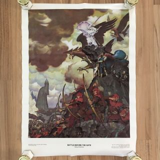 Battle Before The Gate Lord Of The Rings Vtg 1976 Steve Hickman Poster Lotr