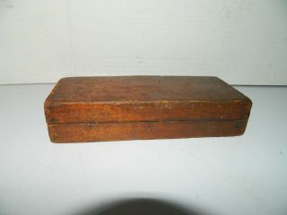 Vintage Sharpening Stone Hinged Wood Box,  Size 2 " X6 "
