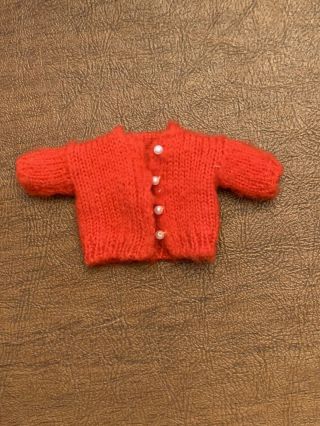 Vintage Pepper Doll Sweater - Red With Pearl Buttons - Hard To Find
