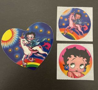Vintage 80’s Lisa Frank Betty Boop Unicorn Stickers Heart Sticker 80s