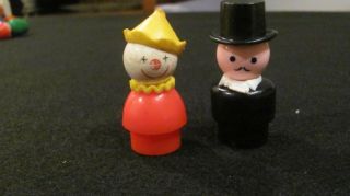 Fisher Price Vintage Little People Clown And Ring Master