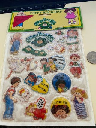 Vintage 1980s Puffy Cabbage Patch Kids Sticker Sheet
