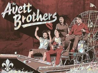 Avett Brothers Poster Print Lafayette Louisiana 3/5/18 Rainbow Foil Darren Shock