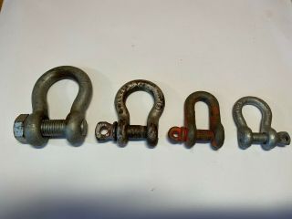 Vintage Screw - Pin Bow Shackles,  5/8 ",  1/2 ",  7/16 ",  3/8 " (4pc)