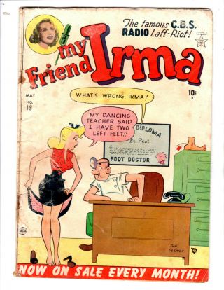 Vintage Comic Book - My Friend Irma May 19 1952 - Acceptable One Page Torn Off