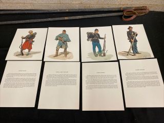 Vintage Don Troiani Civil War Union Soldiers Series I 4 Art Prints & History