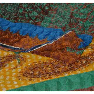 Sanskriti Vintage Sarees Blend Georgette Printed Printed Sari Craft Decor Fabric