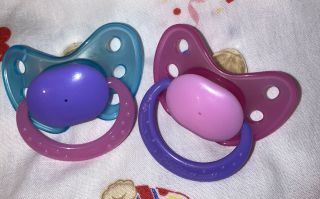 Vintage Playtex Ortho Pro Pacifiers - Silicone Pink&blue&purple