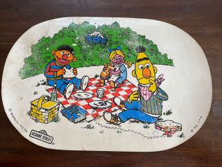 Vintage 1976 Sesame Street Placemat Burt Ernie Cookie Monster