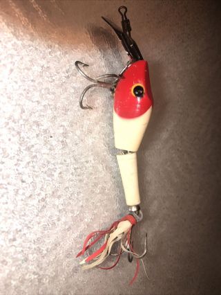 Fred Arbogast Hula Pike Fishing Lure Vintage Collectible Red And White