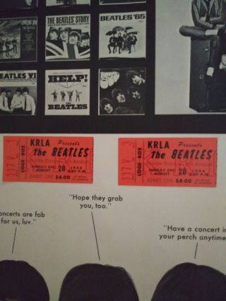 The Beatles 1966 Orig Two Concert Ticket Stubs L.  A.  _includes Ltd Picture Book